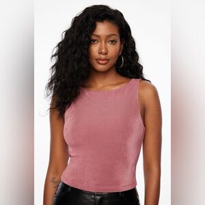 Slinky Cowl Back Top in Dusty Pink